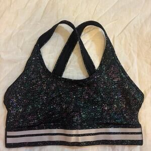 Zyia Active Rainbow Splatter Sports Bra Large